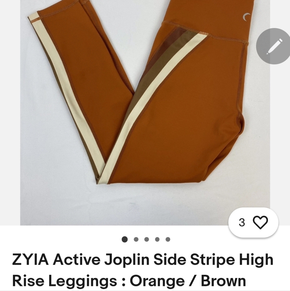 ZYIA Active Joplin Side Stripe High-Waisted Leggings- Size 8-10